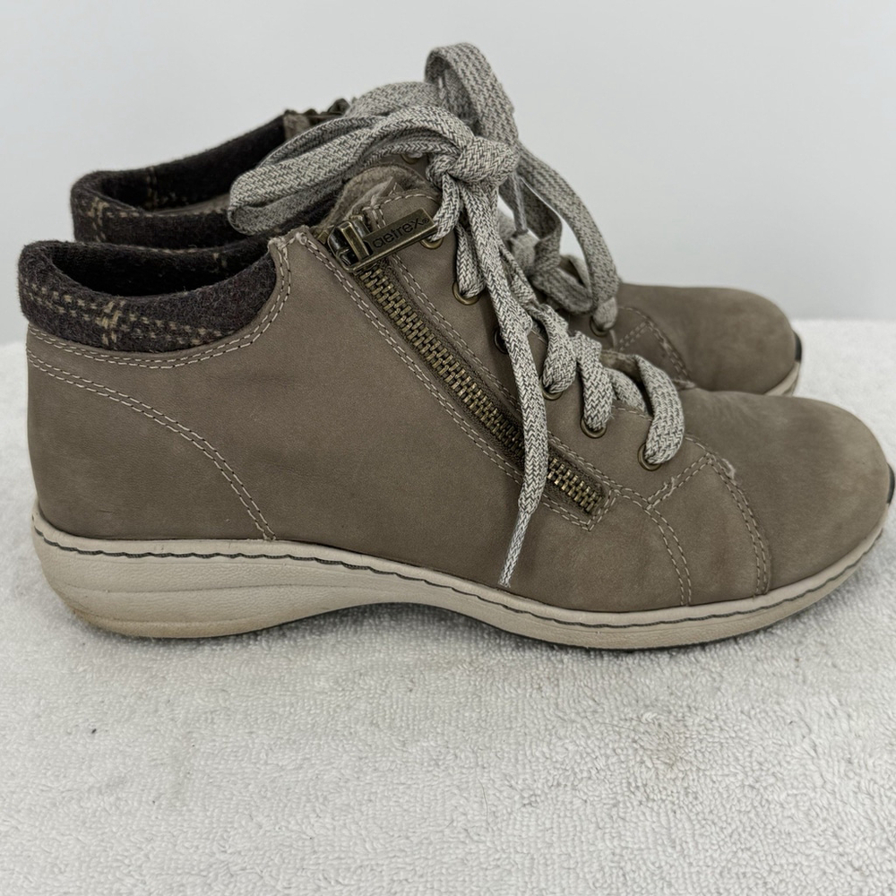 Aetrex Bonnie Women’s Side Zip Booties Gray Leather Size 7